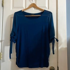 Lane Bryant Teal Top with Sheer Arms and Shoulders 22/24